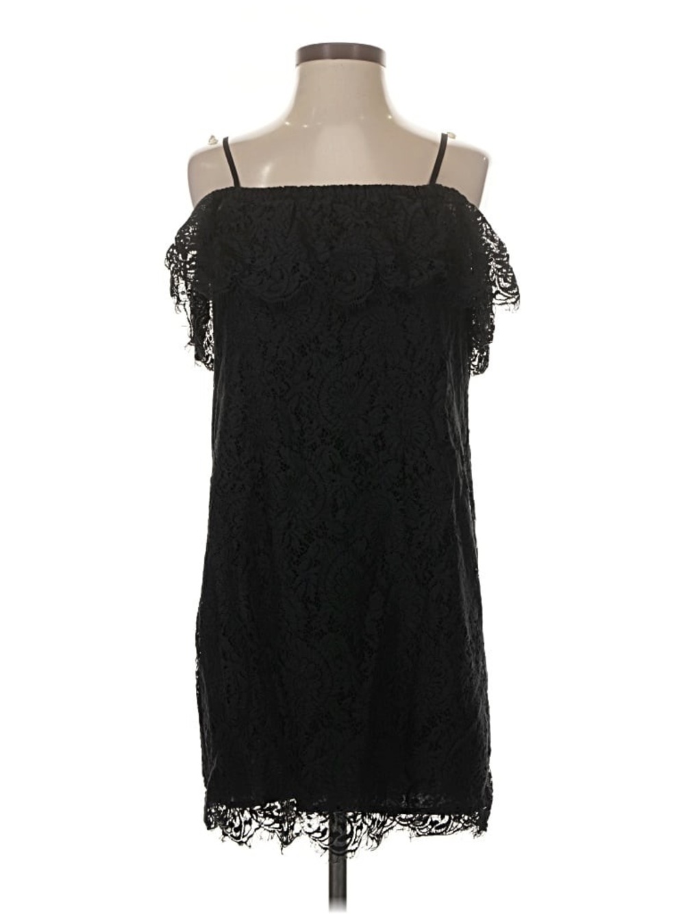 Madewell Black Lace Off-Shoulder Dress